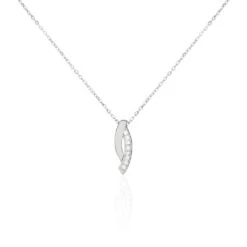 Collier Ange-line Argent Blanc Oxyde De Zirconium