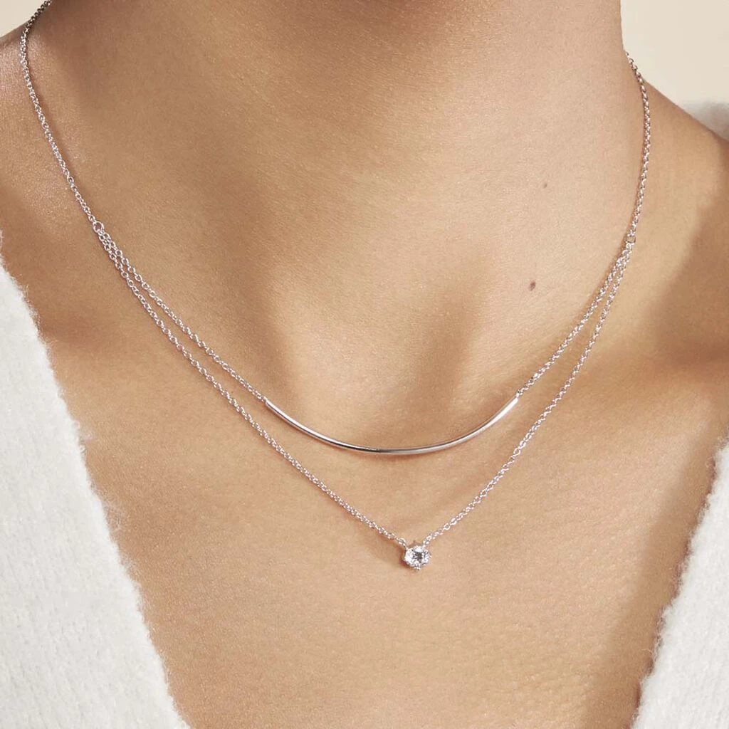 Collier Ruth Argent Blanc Oxyde De Zirconium 4 Collier Ruth Argent Blanc Oxyde De Zirconium – Image 4