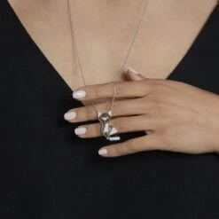 Collier Sautoir Junien Argent Blanc Oxyde De Zirconium -Histoire d'Or FACFBZW1KY model1