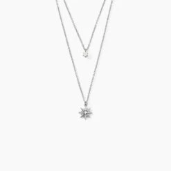 Collier Shone Argent Oxyde De Zirconium