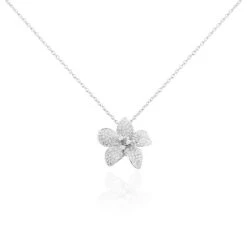 Collier Argent Blanc Catherine Oxydes De Zirconium