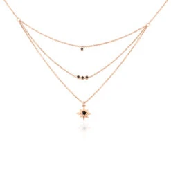 Collier Evora Argent Rose Oxyde De Zirconium