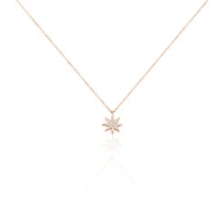 Collier Sarida Argent Rose Oxyde De Zirconium