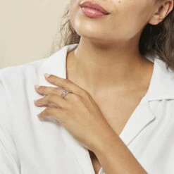 Bague Losangia Argent Blanc -Histoire d'Or FADFBW0422 model0