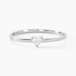 Bague Solitaire Eaque Argent Blanc Oxyde De Zirconium