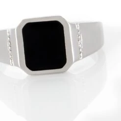 Chevalière Argent Blanc Djulian Email 8 Chevalière Argent Blanc Djulian Email -Histoire d'Or FADHBW0047 view3