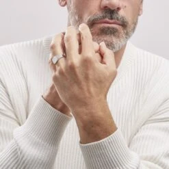 Chevalière Argent Blanc Charites -Histoire d'Or FADHBW0048 model1