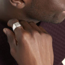 Chevalière Cillian Argent Blanc -Histoire d'Or FAHFBW0132 model0