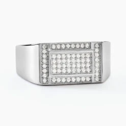 Chevalière Owena Argent Blanc Oxyde De Zirconium