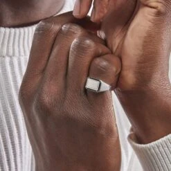 Chevalière Manny Argent Blanc -Histoire d'Or FAHHAW0144 model1