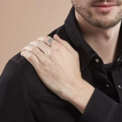 Chevalière Luka Argent Blanc -Histoire d'Or FAHHBW0354 model0