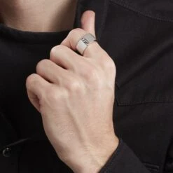 Chevalière Luka Argent Blanc -Histoire d'Or FAHHBW0354 model1