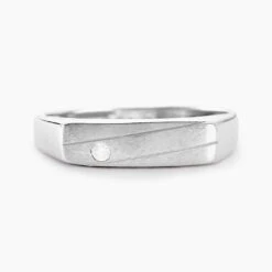 Chevalière Michel Argent Blanc Oxyde De Zirconium