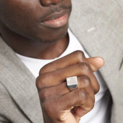 Chevalière Nataniel Argent Blanc Oxyde De Zirconium -Histoire d'Or FAHHBZW010 model0