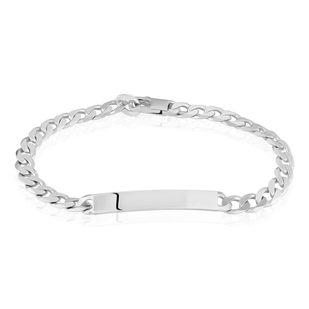 Bracelet Identité Casper Gourmette Argent Blanc 1 Bracelet Identité Casper Gourmette Argent Blanc