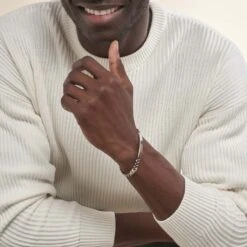 Bracelet Identité Casper Gourmette Argent Blanc 6 Bracelet Identité Casper Gourmette Argent Blanc -Histoire d'Or FAIHBW0294 model0