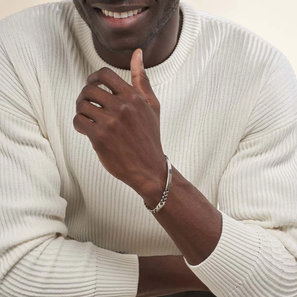 Bracelet Identité Casper Gourmette Argent Blanc 3 Bracelet Identité Casper Gourmette Argent Blanc – Image 3