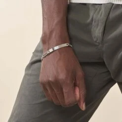 Bracelet Identité Casper Gourmette Argent Blanc 7 Bracelet Identité Casper Gourmette Argent Blanc -Histoire d'Or FAIHBW0294 model1