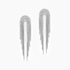 Boucles D'oreilles Pendantes Jakarta Argent Blanc