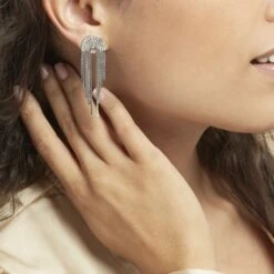 Boucles D'oreilles Pendantes Jakarta Argent Blanc -Histoire d'Or FAOFAW0001 model0