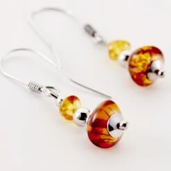 Boucles D'oreilles Pendantes Argent Blanc Ambre -Histoire d'Or FAOFBID163 view2