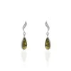 Boucles D'oreilles Pendantes Argent Blanc Odilon Ambre