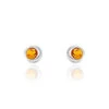 Boucles D'oreilles Argent Blanc Franjo Ambre