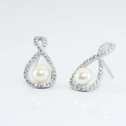 Boucles D'oreilles Pendantes Saja Argent Perle De Culture Et Oxyde -Histoire d'Or FAOFBU2059 view2