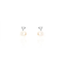 Boucles D'oreilles Pendantes Lorella Argent Blanc Perle De Culture