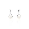 Boucles D'oreilles Pendantes Adelina Argent Blanc Perle De Culture