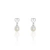 Boucles D'oreilles Pendantes Miley Argent Blanc Perle De Culture