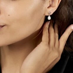 Boucles D'oreilles Pendantes Miley Argent Blanc Perle De Culture -Histoire d'Or FAOFBU2149 model0