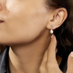 Boucles D'oreilles Pendantes Miley Argent Blanc Perle De Culture -Histoire d'Or FAOFBU2149 model1