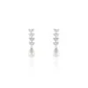 Boucles D'oreilles Pendantes Giacobbe Argent Blanc Perle De Culture
