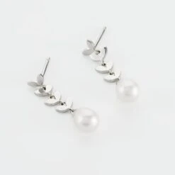 Boucles D'oreilles Pendantes Giacobbe Argent Blanc Perle De Culture -Histoire d'Or FAOFBUW137 view2