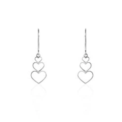 Boucles D'oreilles Pendantes Love Love Argent Blanc