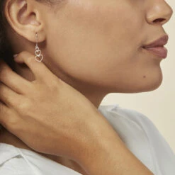 Boucles D'oreilles Pendantes Love Love Argent Blanc -Histoire d'Or FAOFBW000W model0