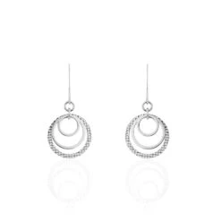 Boucles D'oreilles Pendantes Lilia Argent Blanc