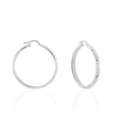 Créoles Argent Blanc Esmee