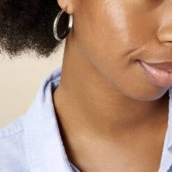 Créoles Argent Blanc Esmee -Histoire d'Or FAOFBW00NH model0