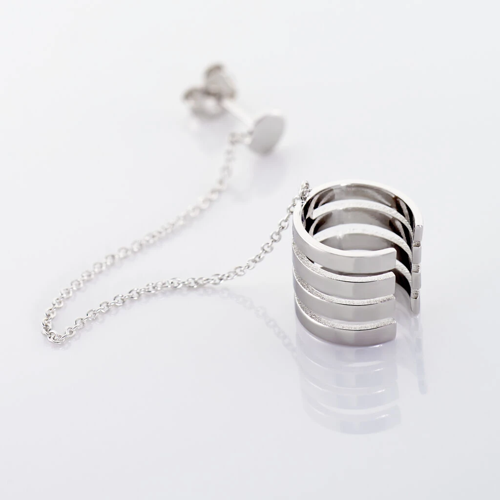 Bijou D'oreille Unitaire Trina Argent Blanc 3 Bijou D'oreille Unitaire Trina Argent Blanc – Image 3