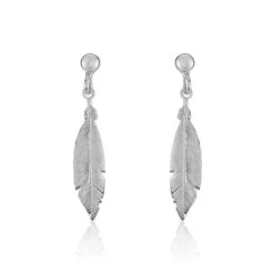 Boucles D'oreilles Pendantes Euriell Argent Blanc