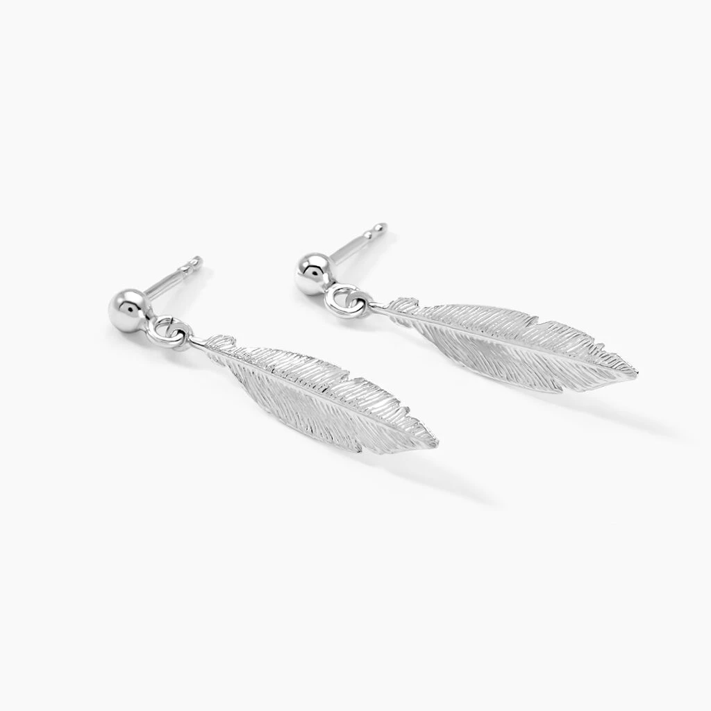 Boucles D'oreilles Pendantes Euriell Argent Blanc 2 Boucles D'oreilles Pendantes Euriell Argent Blanc – Image 2
