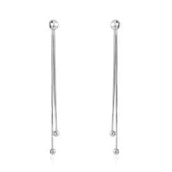 Boucles D'oreilles Pendantes Yuzu Argent Blanc