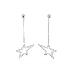 Boucles D'oreilles Pendantes Eloisa Argent Blanc