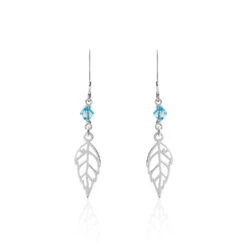 Boucles D'oreilles Pendantes Angelika Argent Blanc Pierre De Synthese