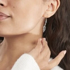 Boucles D'oreilles Pendantes Angelika Argent Blanc Pierre De Synthese -Histoire d'Or FAOFBXB174 model0