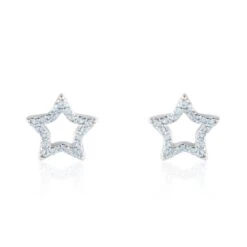 Boucles D'oreilles Puces Dmitri Argent Blanc Oxyde De Zirconium