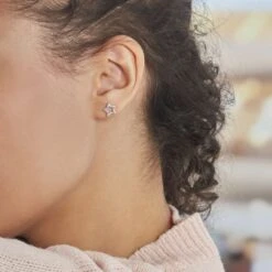 Boucles D'oreilles Puces Dmitri Argent Blanc Oxyde De Zirconium -Histoire d'Or FAOFBZB180 model0