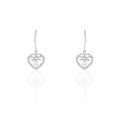 Boucles D'oreilles Pendantes Meliha Argent Blanc Oxyde De Zirconium